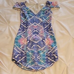 Hello Molly colorful Geometric Print Dress